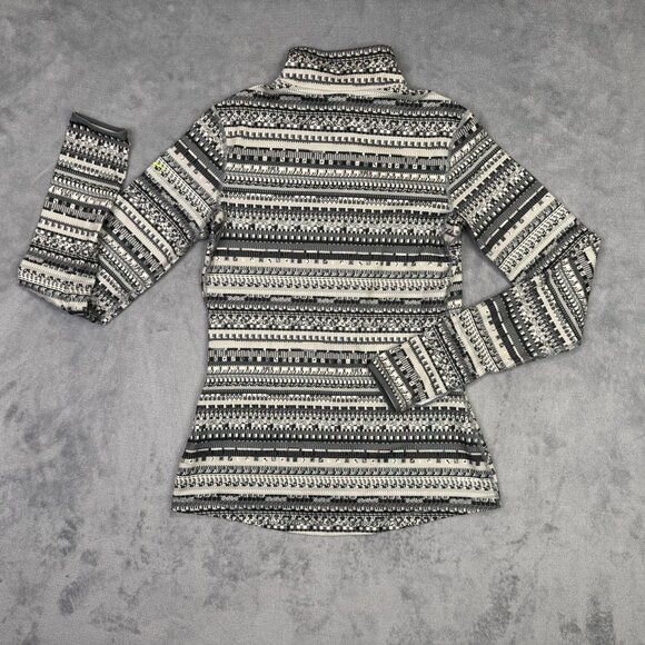 Nike Pro HyperWarm Fleece Womens M Gray Aztec Geometric Dri-Fit 1/4 Zip Running - Picture 2 of 14